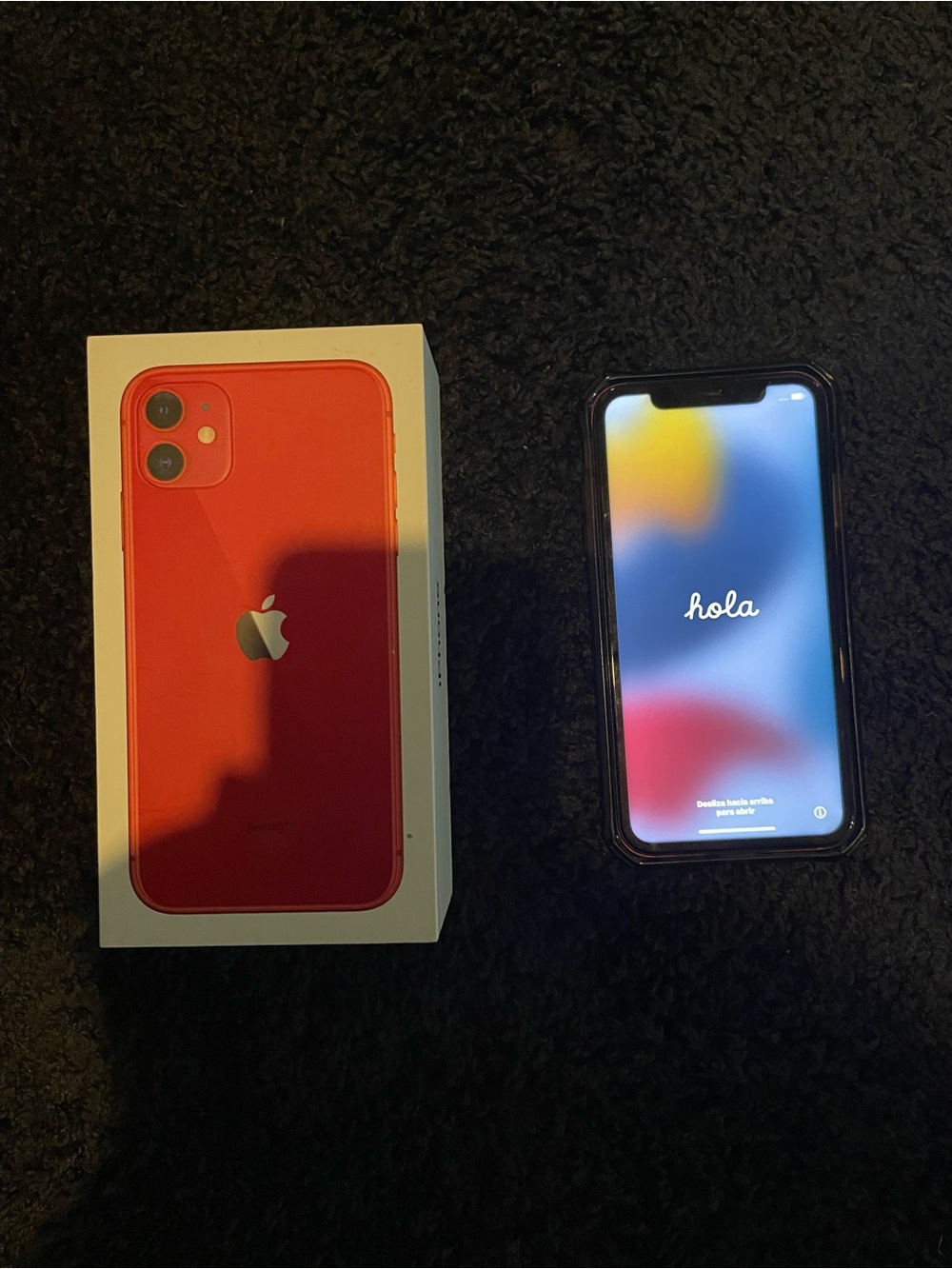 Apple iPhone 11 Red with Display On